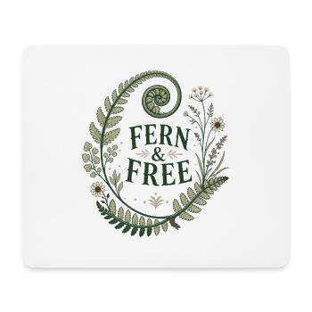 Fern & Free – Vintage Farn Design - Mousepad (Querformat) - Weiß - Vorne