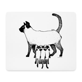 SIAMES-KATZE – MUTTER - Mousepad (Querformat) - Weiß - Vorne