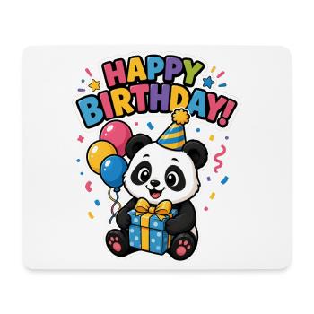 Happy Birthday panda - Mousepad (Querformat) - Weiß - Vorne