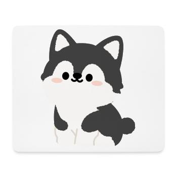 Kawaii Husky-Welpen-Illustration - Mousepad (Querformat) - Weiß - Vorne