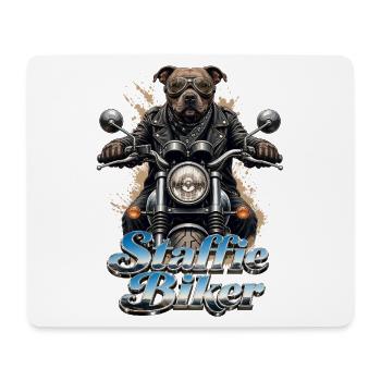 Staffie biker 1b-049b - Mouse Pad (horizontal) - white - Front