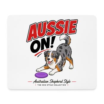 Aussie On! illustration of an Australian Shepherd - Mouse Pad (horizontal) - white - Front
