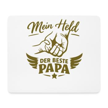 Mein Held: Der Beste Papa - Mousepad (Querformat) - Weiß - Vorne