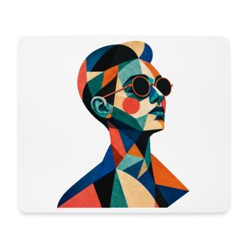 Retro Portrait – Geometric Colors - Mouse Pad (horizontal) - white - Front