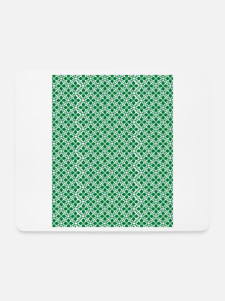 Grünes Kreisornament-Muster - Mousepad (Querformat) - Weiß