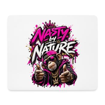 Nasty by Nature Graffiti-Affe - Mousepad (Querformat) - Weiß - Vorne