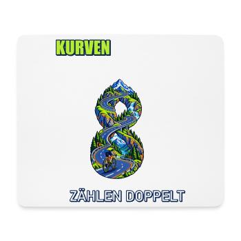 Kurven zählen doppelt - Mousepad (Querformat) - Weiß - Vorne