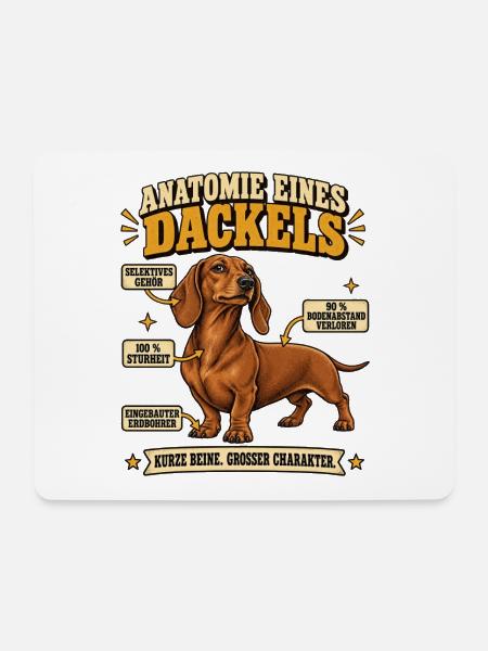 Dackel Anatomie Lustiger Dackel Spruch Geschenk - Mousepad (Querformat) - Weiß