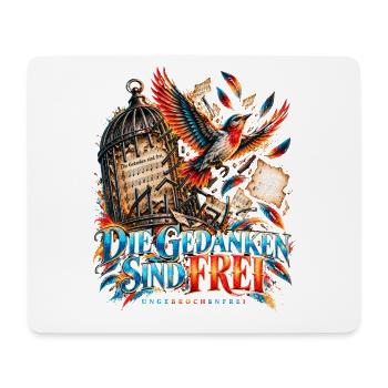 Die Gedanken sind frei - Mousepad (Querformat) - Weiß - Vorne