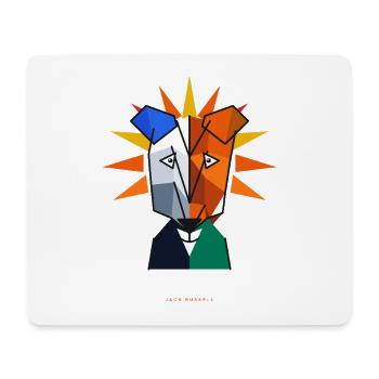 Jack-Russel-Terrier-Kubismus - Mousepad (Querformat) - Weiß - Vorne