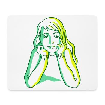 Portrait Girl - Mousepad (Querformat) - Weiß - Vorne