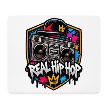 Real Hip Hop Boombox Krone Design - Mousepad (Querformat) - Weiß - Vorne