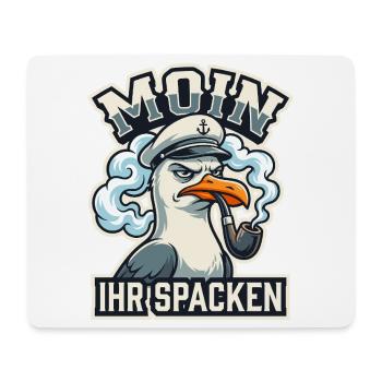 Moin Ihr Spacken - Lustige Möwe Kapitän - Mousepad (Querformat) - Weiß - Vorne