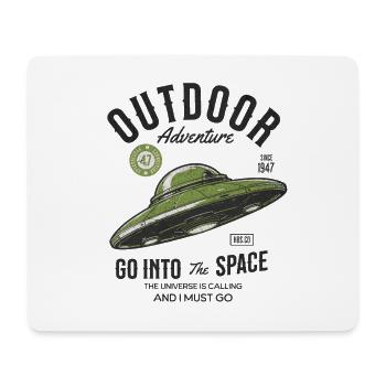 UFO Design Outdoor Adventure Space Spruch - Mousepad (Querformat) - Weiß - Vorne