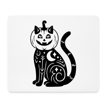 Halloween Katze Kürbiskostüm - SW - Mousepad (Querformat) - Weiß - Vorne