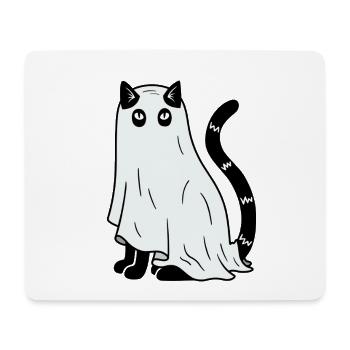 Halloween Katze Gespenst - Mousepad (Querformat) - Weiß - Vorne