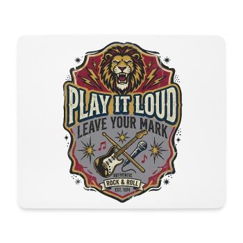 Rock And Roll Lew Music Retro-Gitarre - Mousepad (Querformat) - Weiß - Vorne