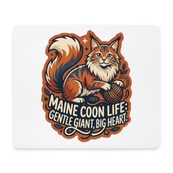 Maine Coon Cat Big Fluffy Yarn - Mousepad (Querformat) - Weiß - Vorne