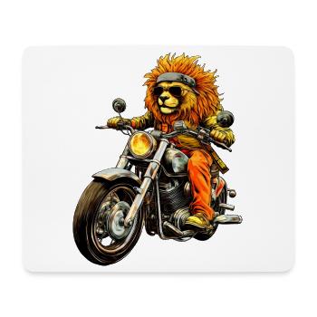 Motorrad Löwe - Mousepad (Querformat) - Weiß - Vorne