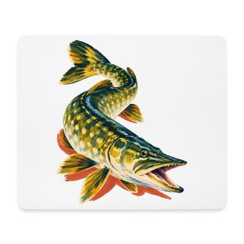 Hecht Angeln Raubfisch Hechtangler Geschenk - Mousepad (Querformat) - Weiß - Vorne