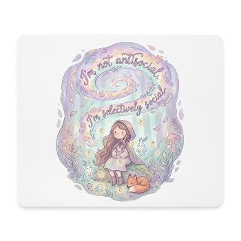 Süßes Fuchsmädchen selektiv sozial - Mousepad (Querformat) - Weiß - Vorne