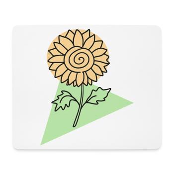 Sonnenblumenblüte in mintgrüner geometrischer Form - Mousepad (Querformat) - Weiß - Vorne