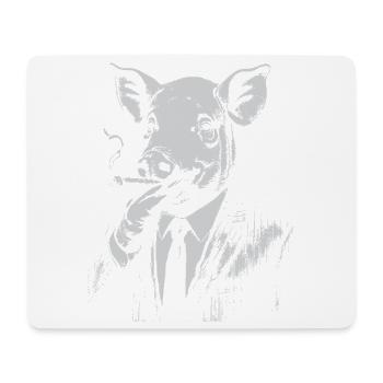 Schweinerauchen im Anzug - Mousepad (Querformat) - Weiß - Vorne