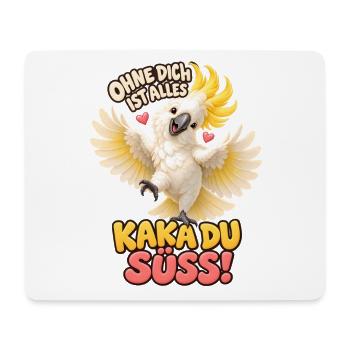 Kakadu Wortspiel Ohne dich – Liebe & Freundschaft - Mousepad (Querformat) - Weiß - Vorne