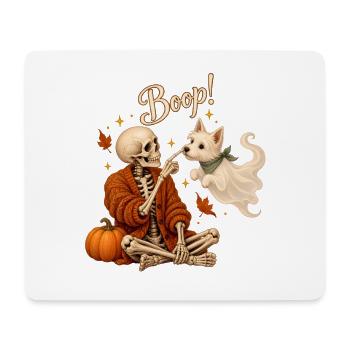 Halloween Skelett Geisterhund Boop für Hundefans - Mousepad (Querformat) - Weiß - Vorne