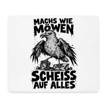 Möwe Punk Spruch Scheiss auf alles Küstenhumor - Mousepad (Querformat) - Weiß - Vorne