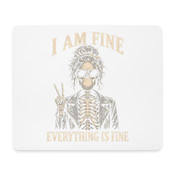 Everything Is Fine Skelett Lustig Halloween - Mousepad (Querformat) - Weiß - Vorne