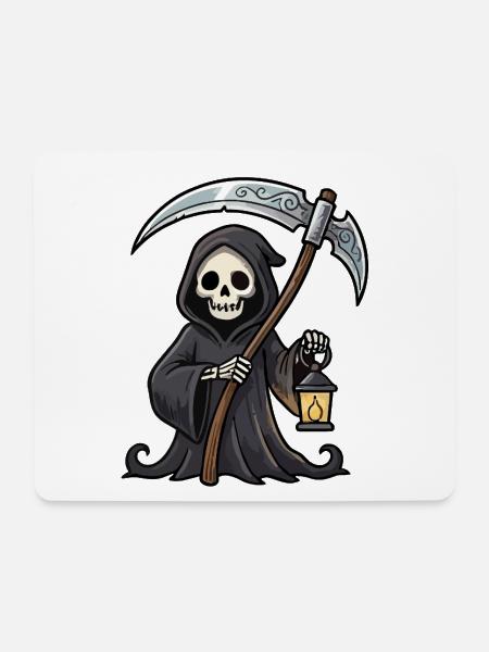 Reaper mit Laterne - Mousepad (Querformat) - Weiß