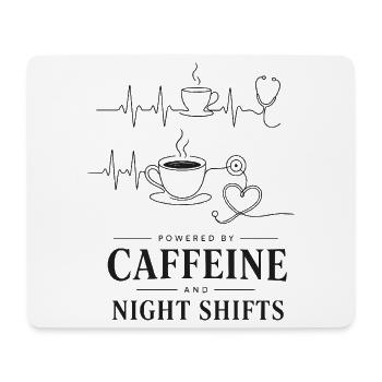 Kaffee Herz Nacht Schicht - Mousepad (Querformat) - Weiß - Vorne
