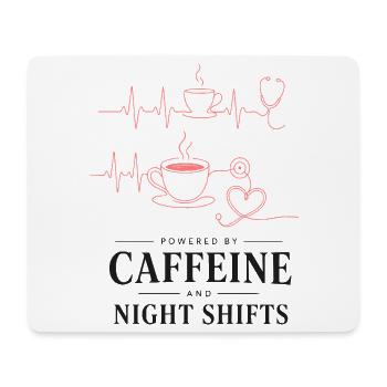 Kaffeeherz Nachtdienst Design - Mousepad (Querformat) - Weiß - Vorne