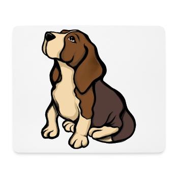 Beagle-Porträt in warmen Tönen - Mousepad (Querformat) - Weiß - Vorne