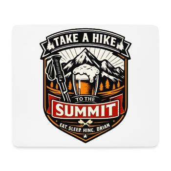 Take a Hike Patch zum Gipfel - Mousepad (Querformat) - Weiß - Vorne