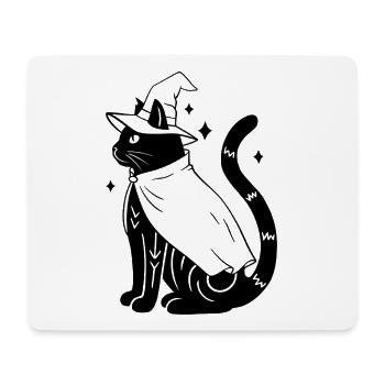 Magische Halloween Katze als Hexe - Schwarz - Mousepad (Querformat) - Weiß - Vorne