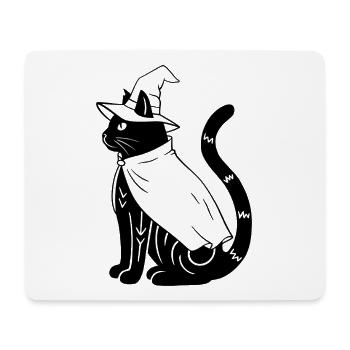 Magische Halloween Katze als Hexe - Ohne Sterne - Mousepad (Querformat) - Weiß - Vorne