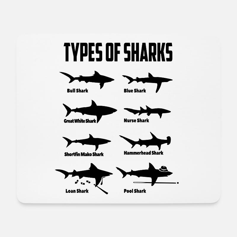 Sharks Tier Meer Hai - Mousepad (Querformat) - Weiß