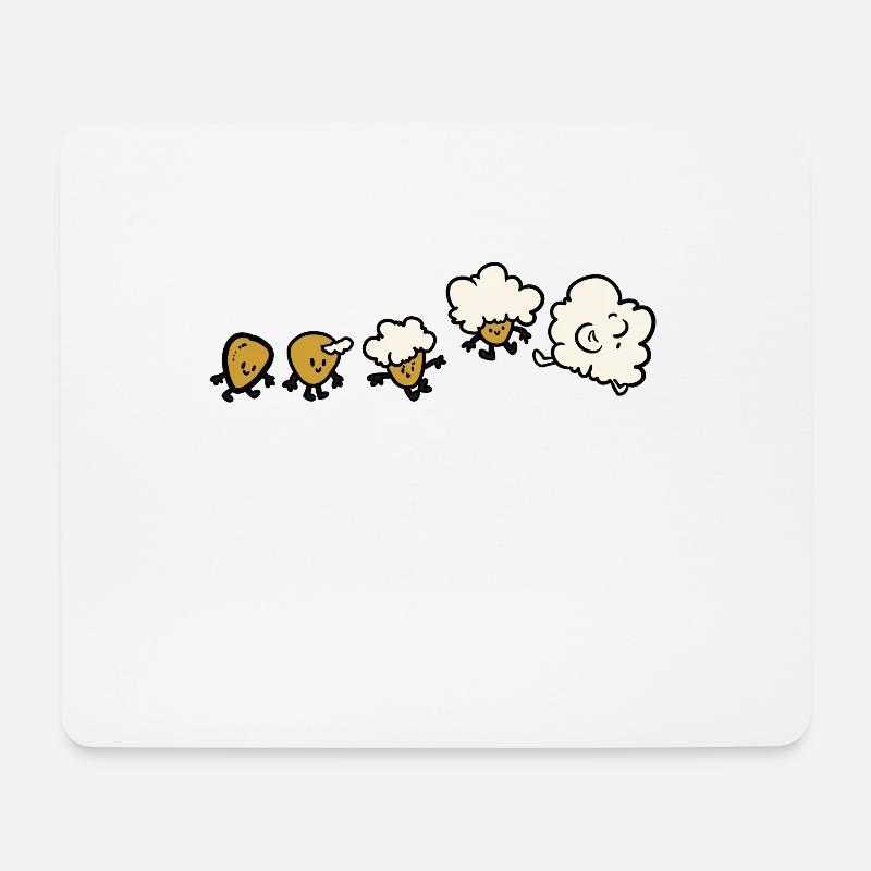 Popcorn Evolution - Mousepad (Querformat) - Weiß