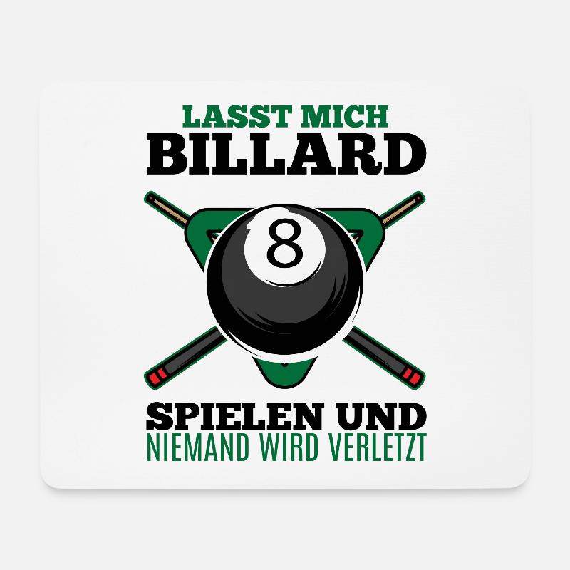 Billard shirt • Billard spielen • Geschenk - Mousepad (Querformat) - Weiß