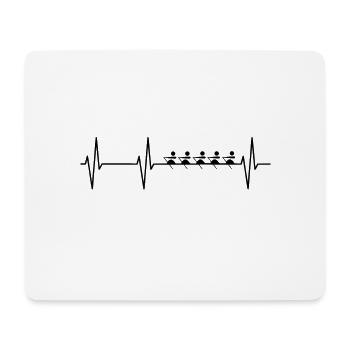 Rowing, heartbeat, rowing team - Mouse Pad (horizontal) - white - Front