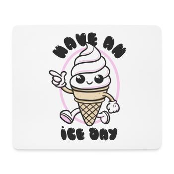 Have an Ice Day - Süßes Eiscreme Maskottchen - Mousepad (Querformat) - Weiß - Vorne