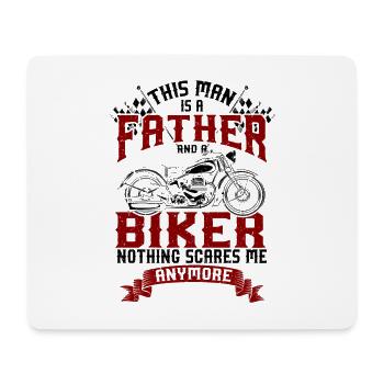 Father And Biker - Funny Motorcycle Race Dad Gift - Mouse Pad (horizontal) - white - Front
