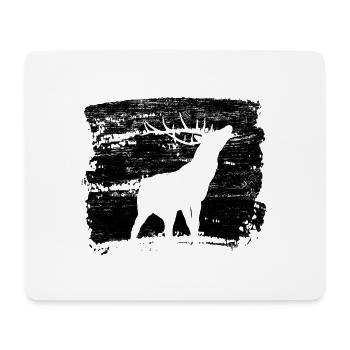 Cooler Washed Hirsch Wildtier Stolz Geschenk - Mousepad (Querformat) - Weiß - Vorne