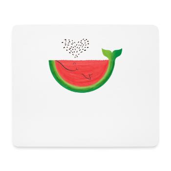 Melon Whale Melon Whale pastèque cadeau d'été - Tapis de souris (format paysage) - blanc - Devant