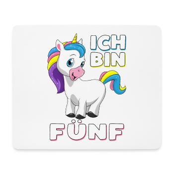 Ich bin 5 Jahre Einhorn 5. Geburtstag Geschenk - Mousepad (Querformat) - Weiß - Vorne