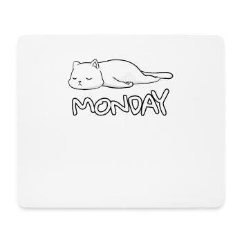 Monday gift cat sleep tired Monday hater - Mouse Pad (horizontal) - white - Front
