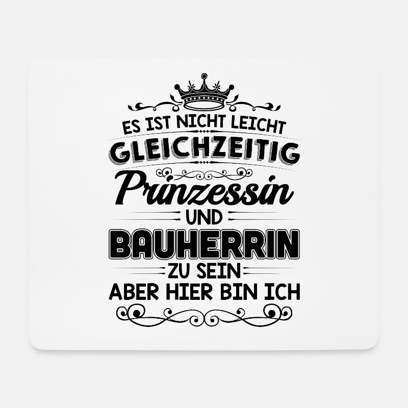 Haubau Eigenheim Bauherrin Prinzessin Geschenk - Mousepad (Querformat) - Weiß