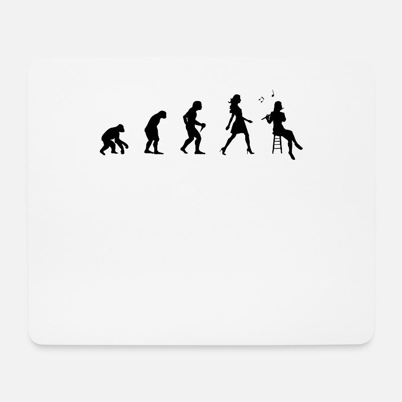 Flötenspielerin Evolution Flötenspieler Flöte - Mousepad (Querformat) - Weiß